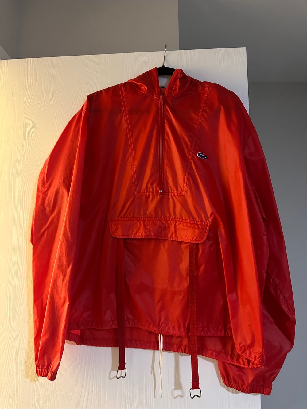 Lacoste red rain jacket